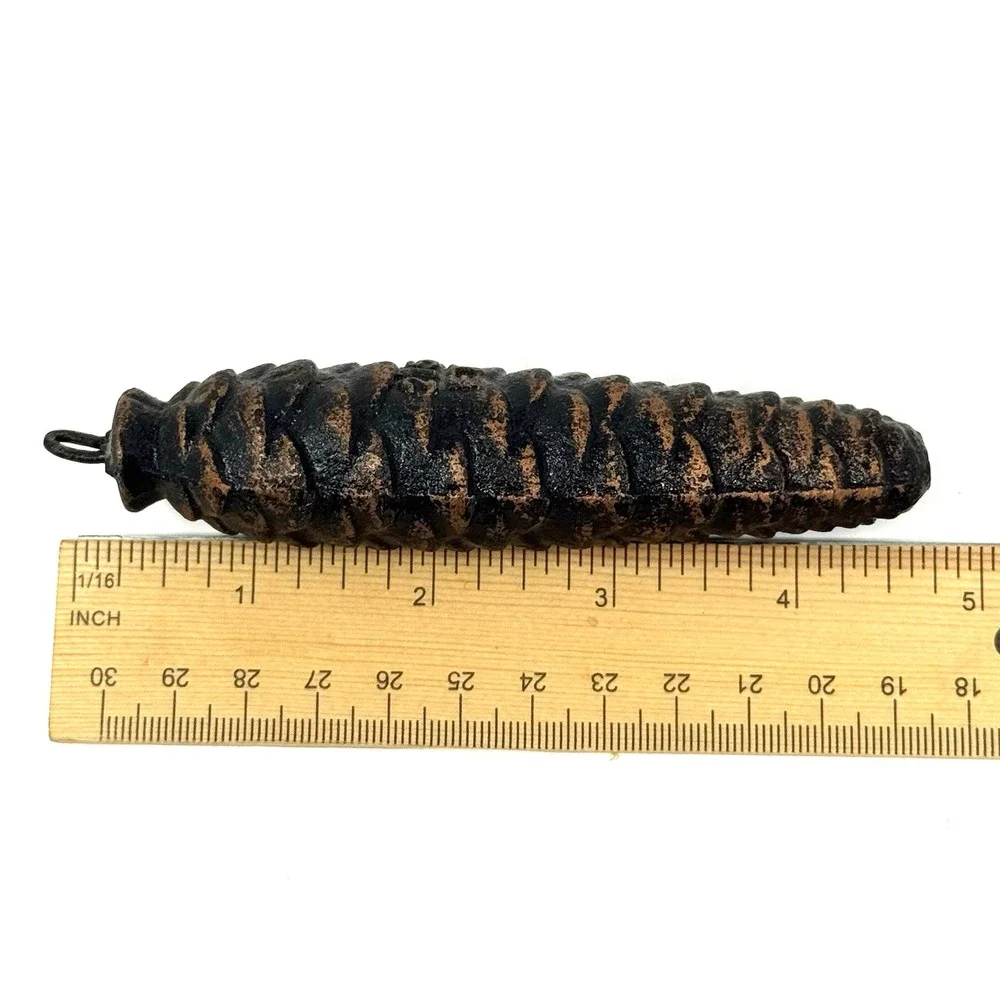 Vintage Pinecone Cuckoo Clock Weights B Cast Iron 4 3/4